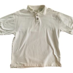 Bungalow White Polo Cotton Short Sleeve Shirt